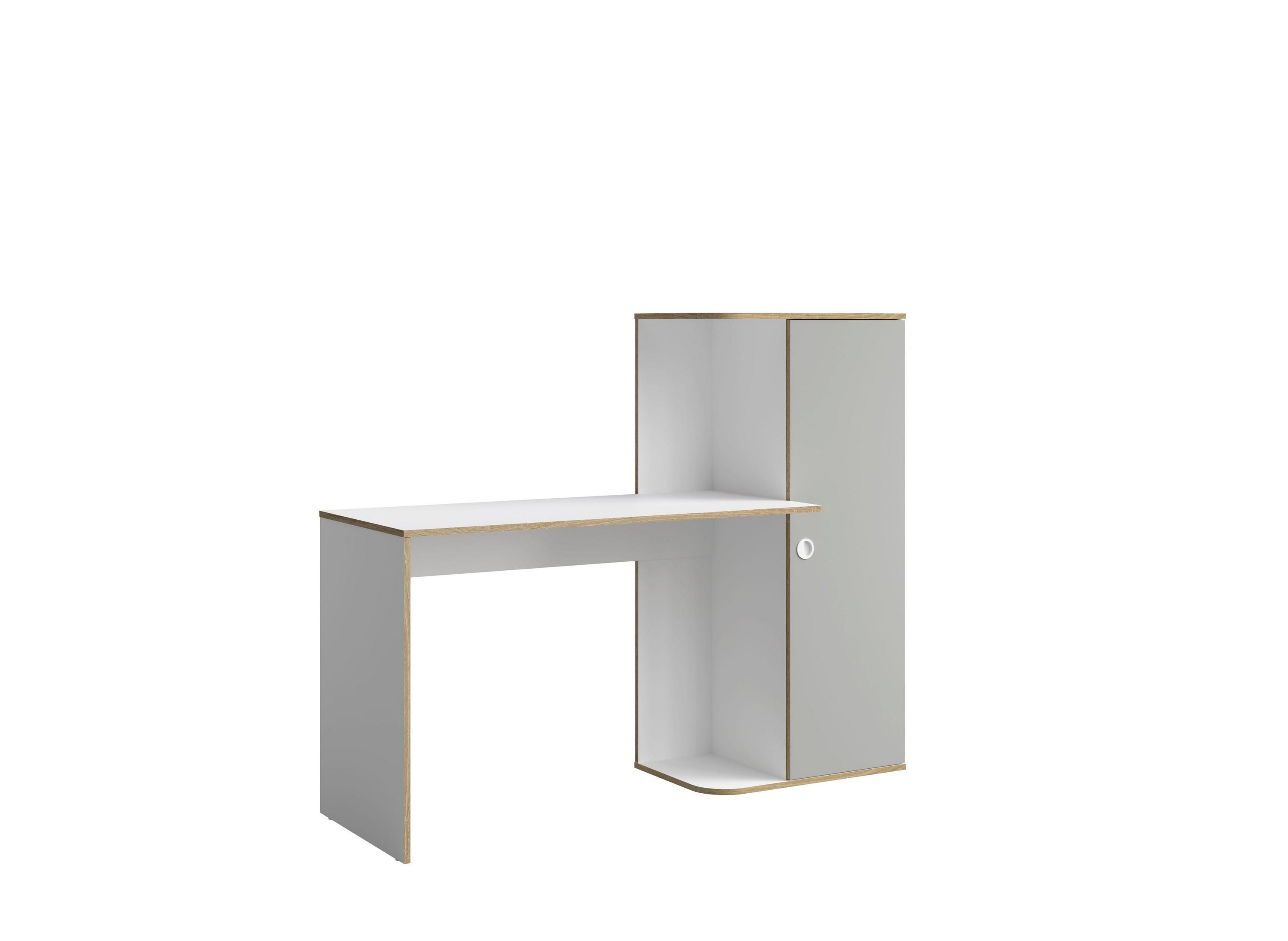 SCHREIBTISCH AMARIS 160,2x53,3x128,7 cm Bürotisch Computertisch, Weiß - Weiß, Holzwerkstoff (53.3/160.2/128.7cm) - MASSENO