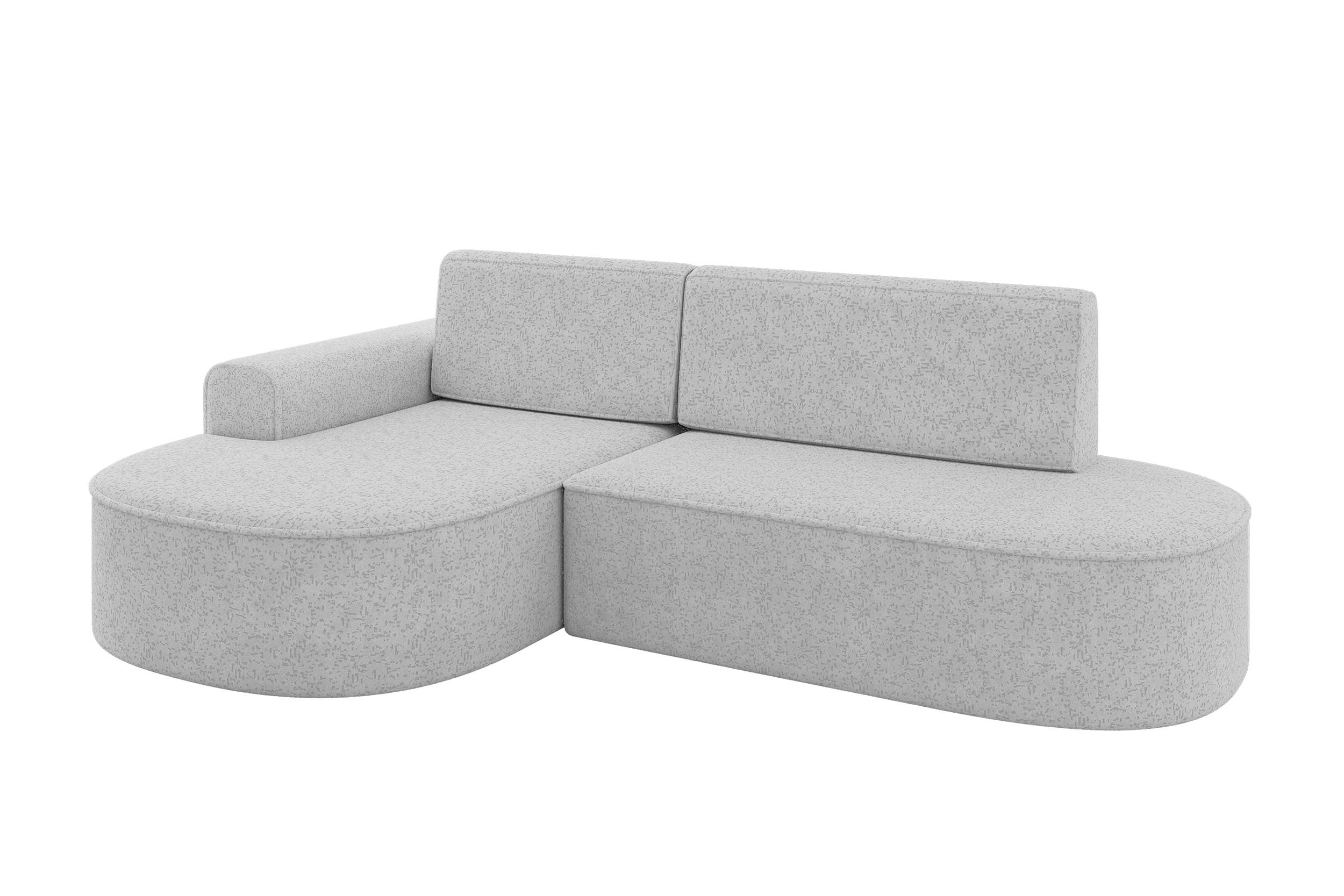 ECKSOFA mit Schlaffunktion und Bettkasten Ottomane Links MARI-L1-S - 283x167x85 cm Grau Tissu - Schwarz/Grau, Holzwerkstoff/Kunststoff (283/167cm) - ALTDECOR
