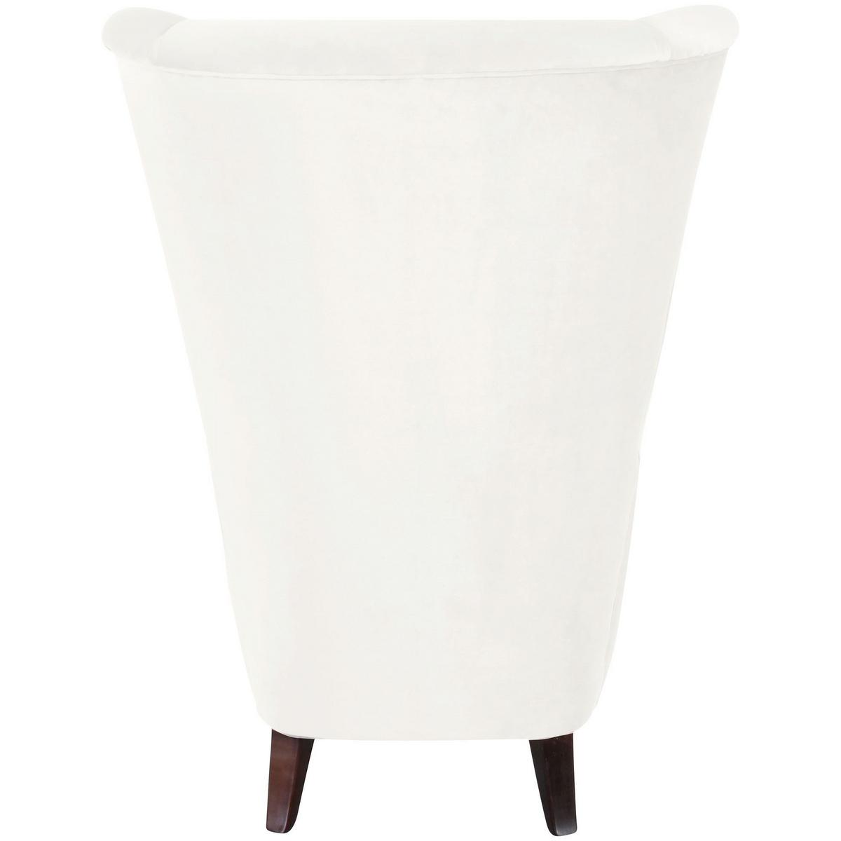 HOCHLEHNSESSEL Kailey Bezug Velourstoff Buche nussbaum dunkel / creme - Weiß, Kunststoff (96/122/89cm) - 58aufmkessel