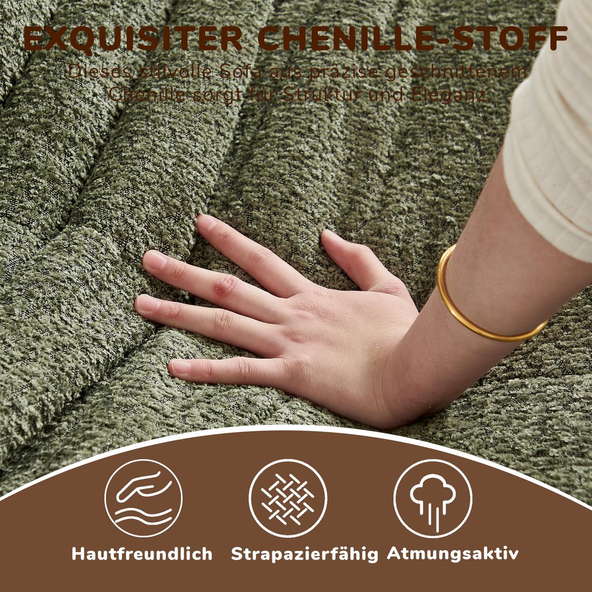 SITZSACK Ergonomischer aus Chenille & Memory-Schaum, Montagefrei - Grün, Textil (94/71/101cm) - Urban Meuble