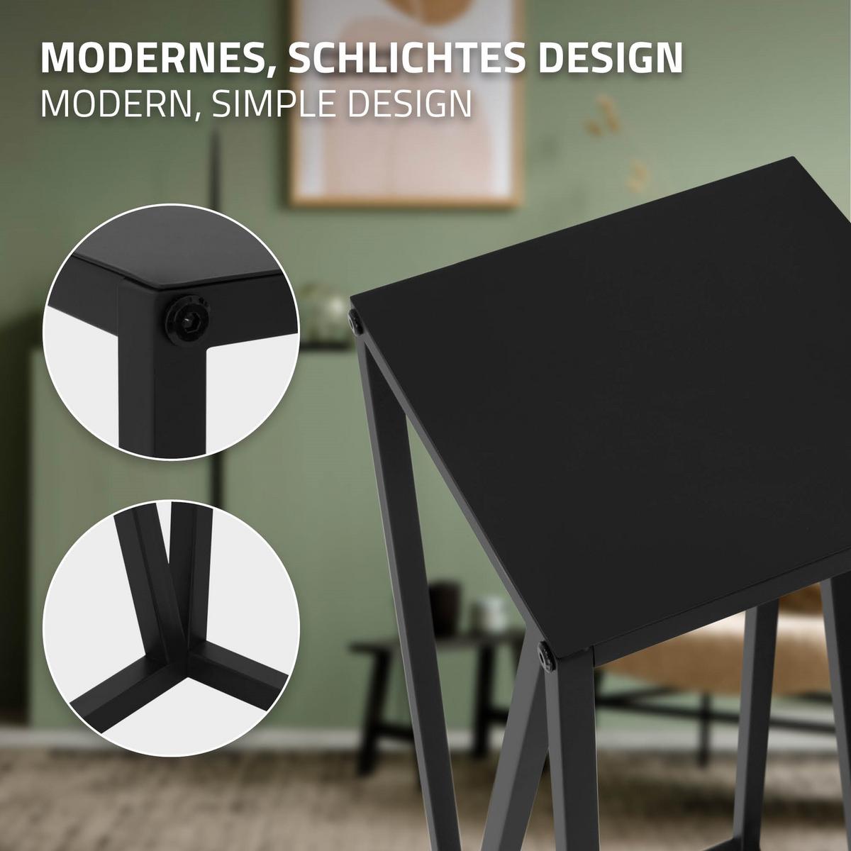BLUMENSTÄNDER 2er Set Schwarz 21,5x21,5x57,4 cm/26x26x73,5 cm Stahl - Goldfarben, Metall (26/26/73.5cm) - ML-DESIGN
