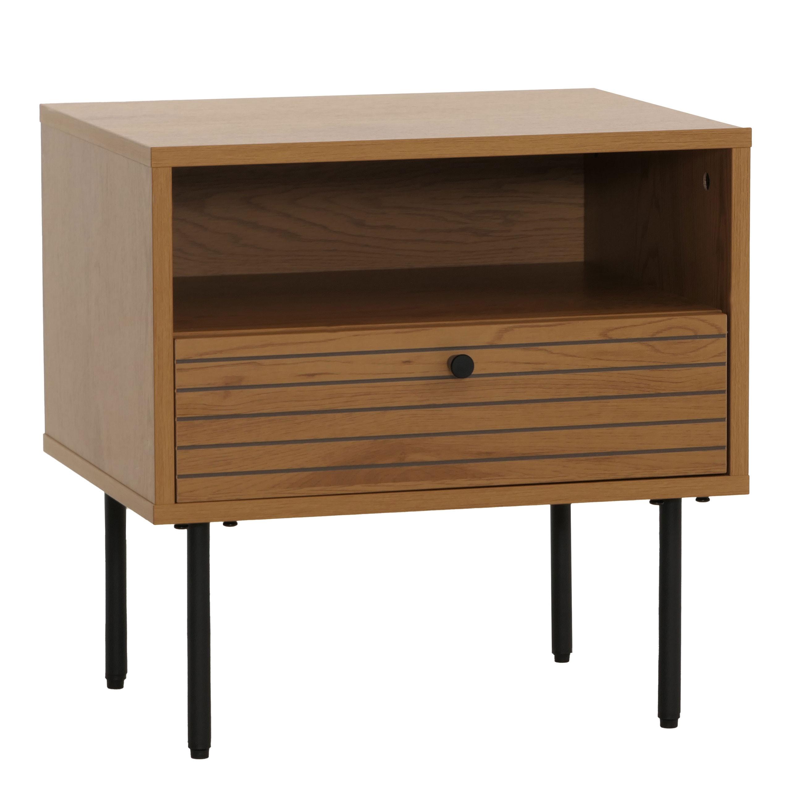 NACHTTISCH rechteckig Braun - Braun, Holz (50/50/40cm) - MCW
