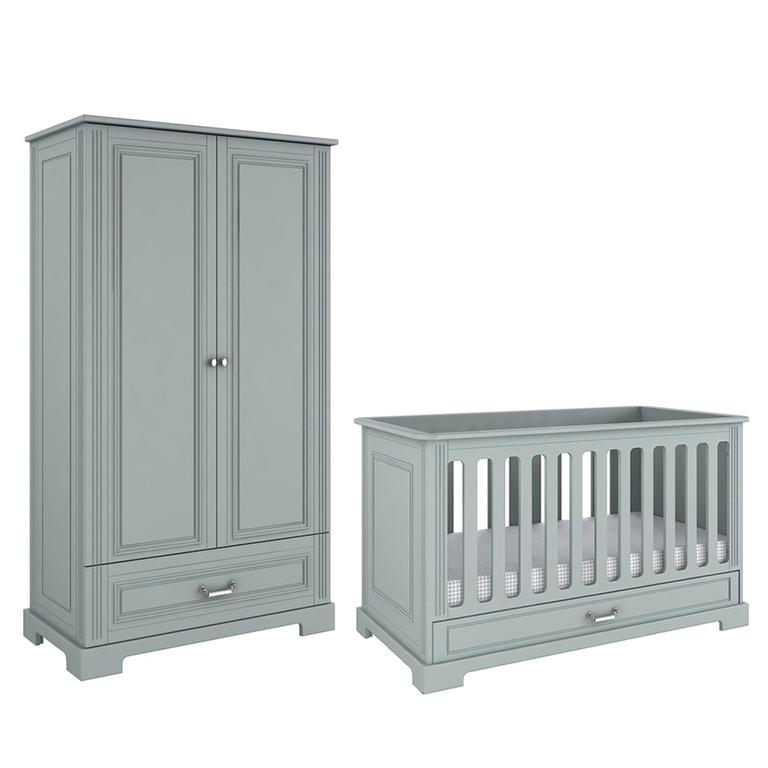 BABYZIMMER 2-teilig Grau - Grau, Holzwerkstoff (152/92/83cm) - Petits-meubles