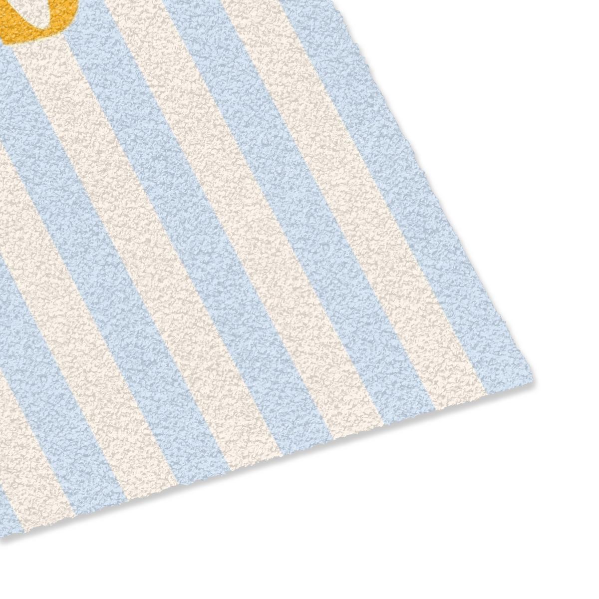 FUSSMATTE Orange – Blau – Streifen – Cheers 60x40 cm - Hellblau, Kunststoff (60/0.4cm) - MuchoWow