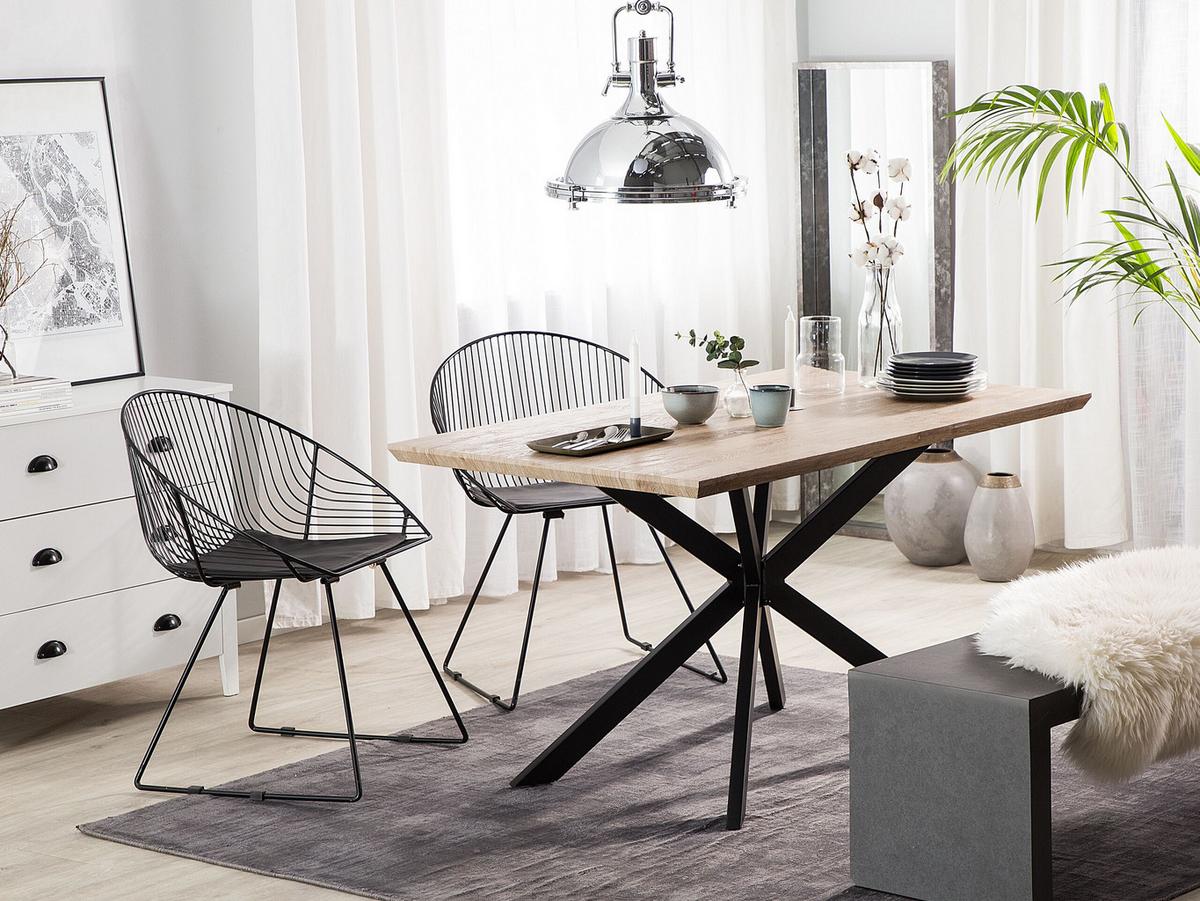 ESSTISCH 140/80/75 cm Hellbraun, Schwarz Rechteckig Spectra - Hellbraun, Holzwerkstoff (140/80/75cm) - Beliani
