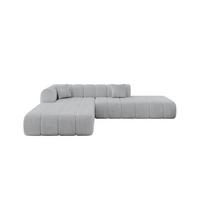 ECKSOFA Ottomane Links BILA-L 289x176x71 Grau Cord - Alufarben/Schwarz, Holzwerkstoff/Kunststoff (176/289cm) - ALTDECOR