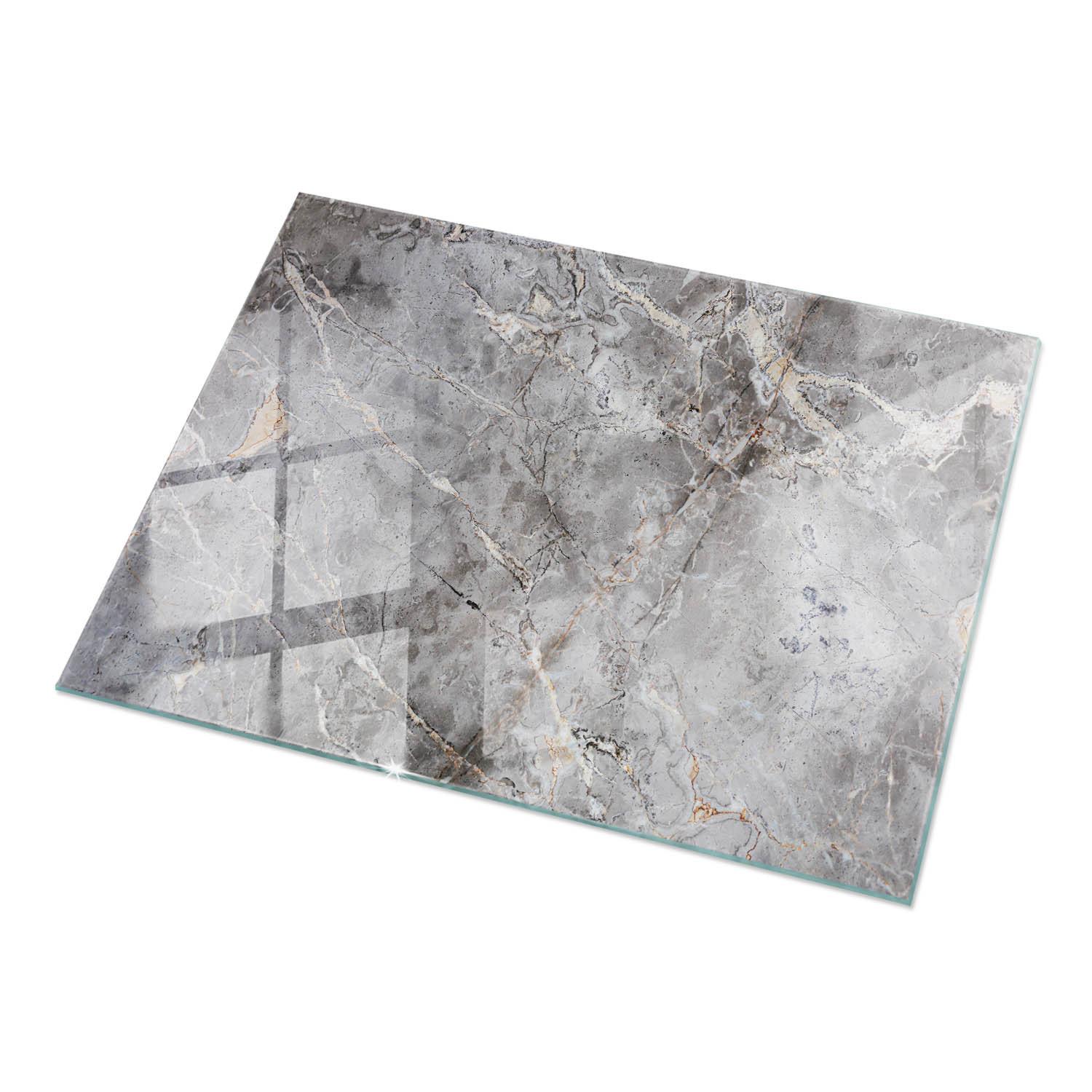 TISCHPLATTE 120x80 cm Muster aus Naturmarmor - Dunkelgrau, Glas (0.4/120/80cm) - TULUP