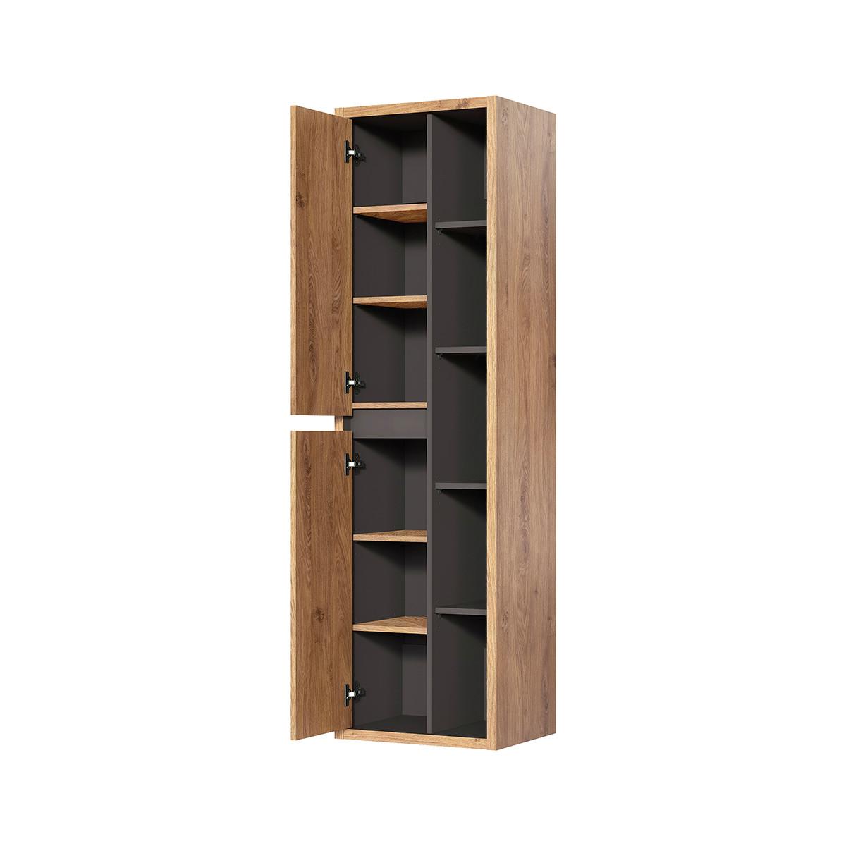 BADMÖBEL 100cm Rigel 2er-Set Holz und Anthrazit - Braun, Holzwerkstoff (100/60/45.5cm) - Petits-meubles