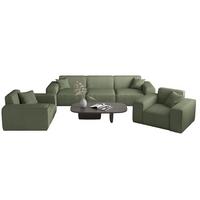 SOFASET Celes Premium 3-1-1 Stoff Scala - Jadegrün, Holzwerkstoff/Textil (225/73/88cm) - Fun Möbel