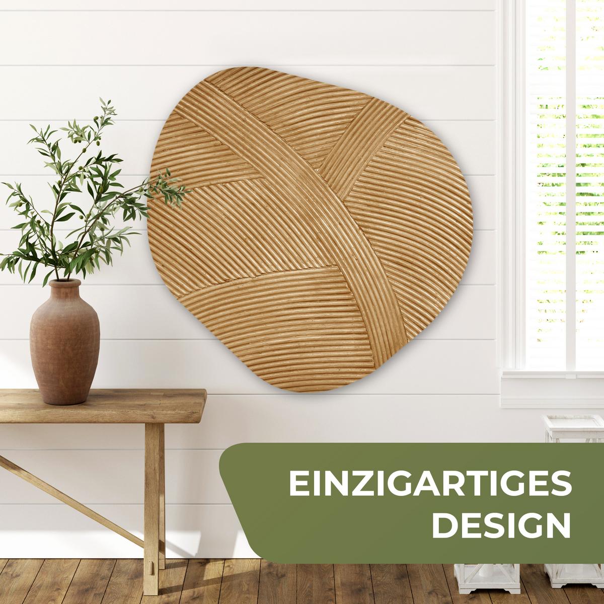 WANDBILD Struktur - Natur - Kunst - Rattan Room Decor 90x90 cm - Naturfarben, Kunststoff (90/90cm) - MuchoWow