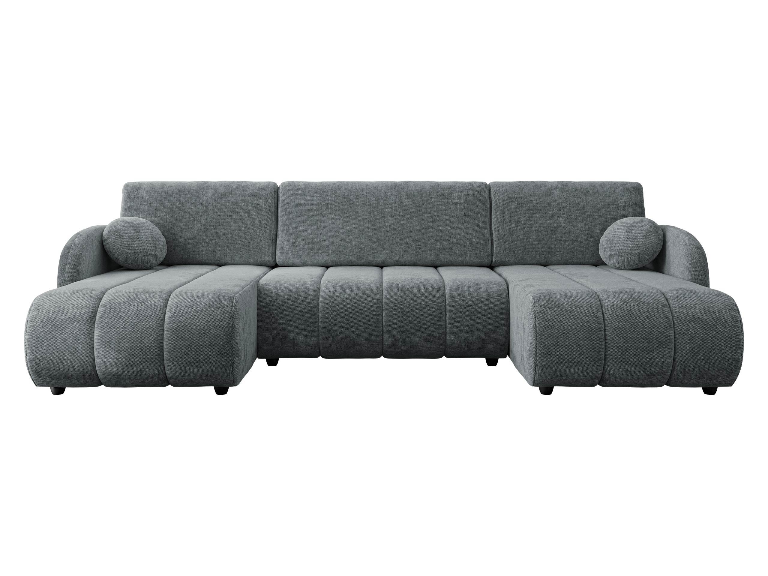 WOHNLANDSCHAFT Zara LC2rLC - Schwarz/Grau, Holz/Kunststoff (318/88/160cm) - MIRJAN24
