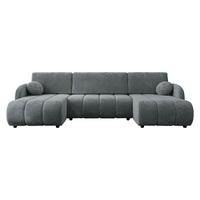 WOHNLANDSCHAFT Zara LC2rLC - Schwarz/Grau, Holz/Kunststoff (318/88/160cm) - MIRJAN24