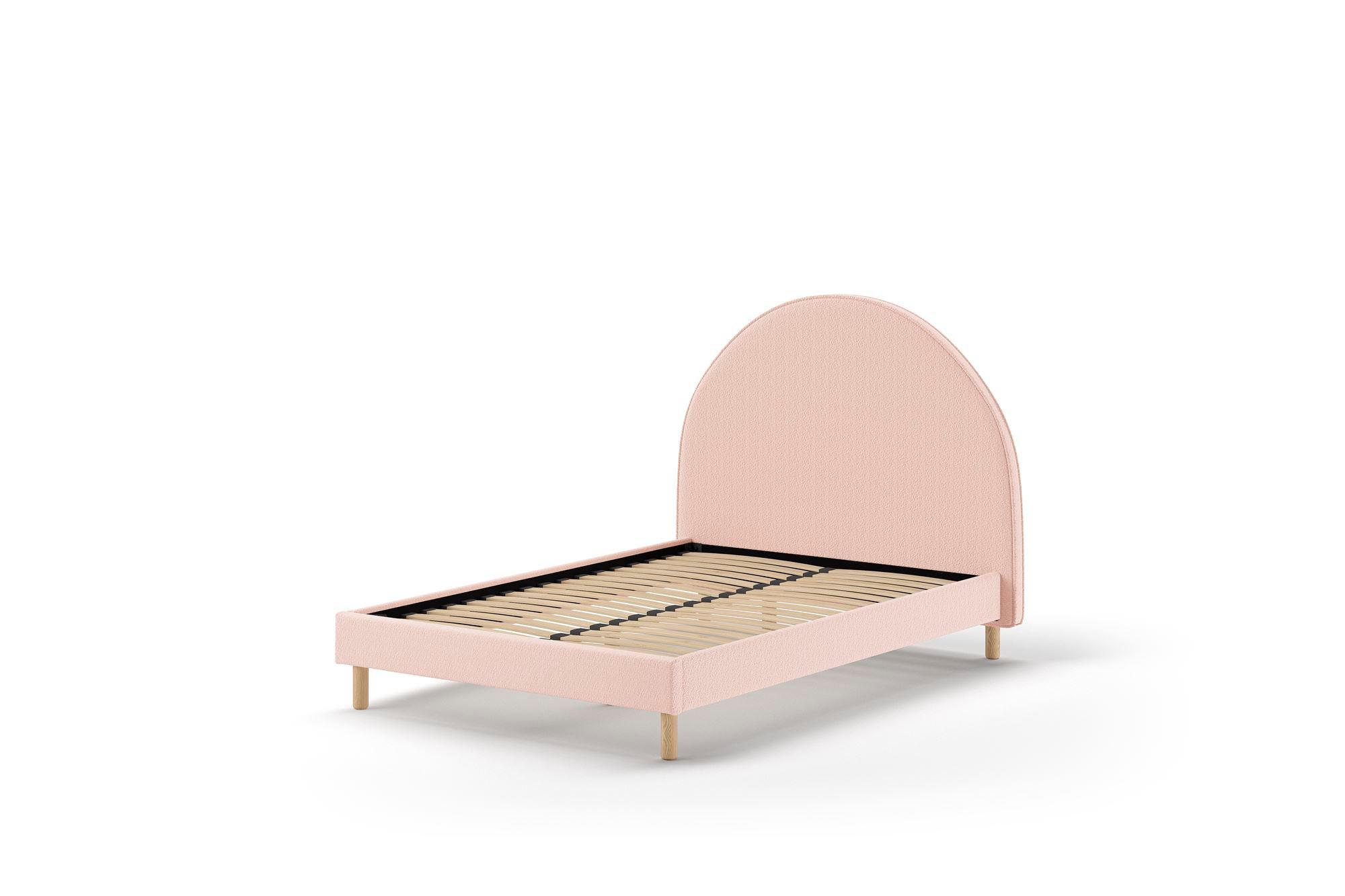 POLSTERBETT Karlotta 147x132x212 aus Holzwerkstoff in Rosa - Rosa, Holzwerkstoff (140/200cm) - 58aufmkessel