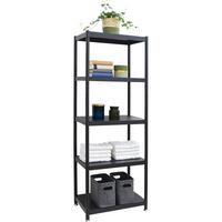 METALLREGAL 61x41x170 cm mit 5 Ebenen - Schwarz, Metall (41/170/61cm) - shelfr