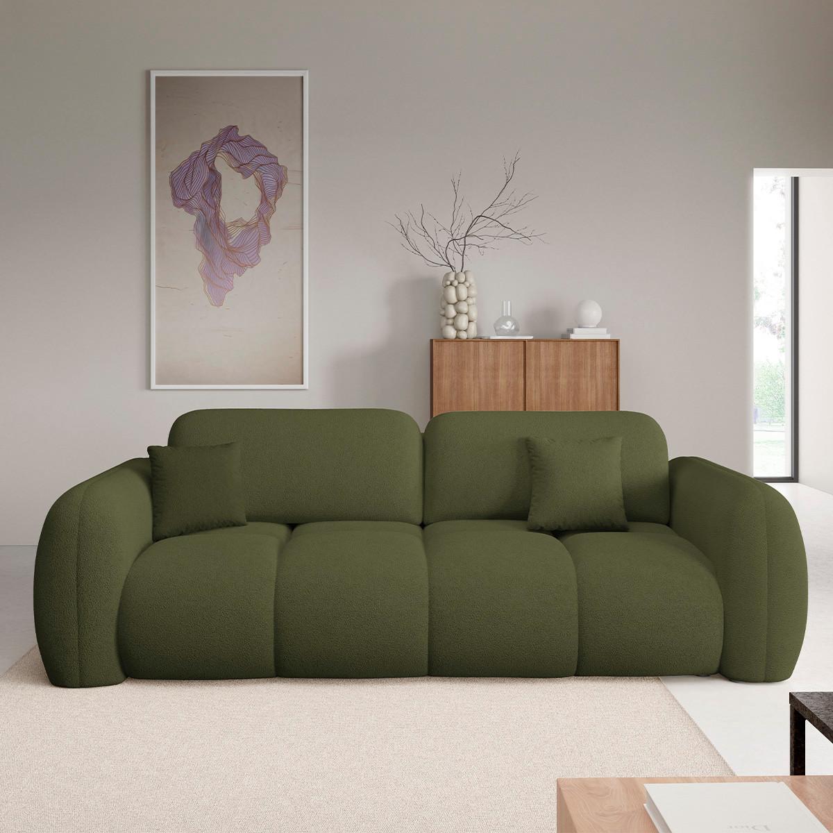 SOFA Livio 3 Sitzplätze Grün - Grün, Holz (270/95/121cm) - Petits-meubles