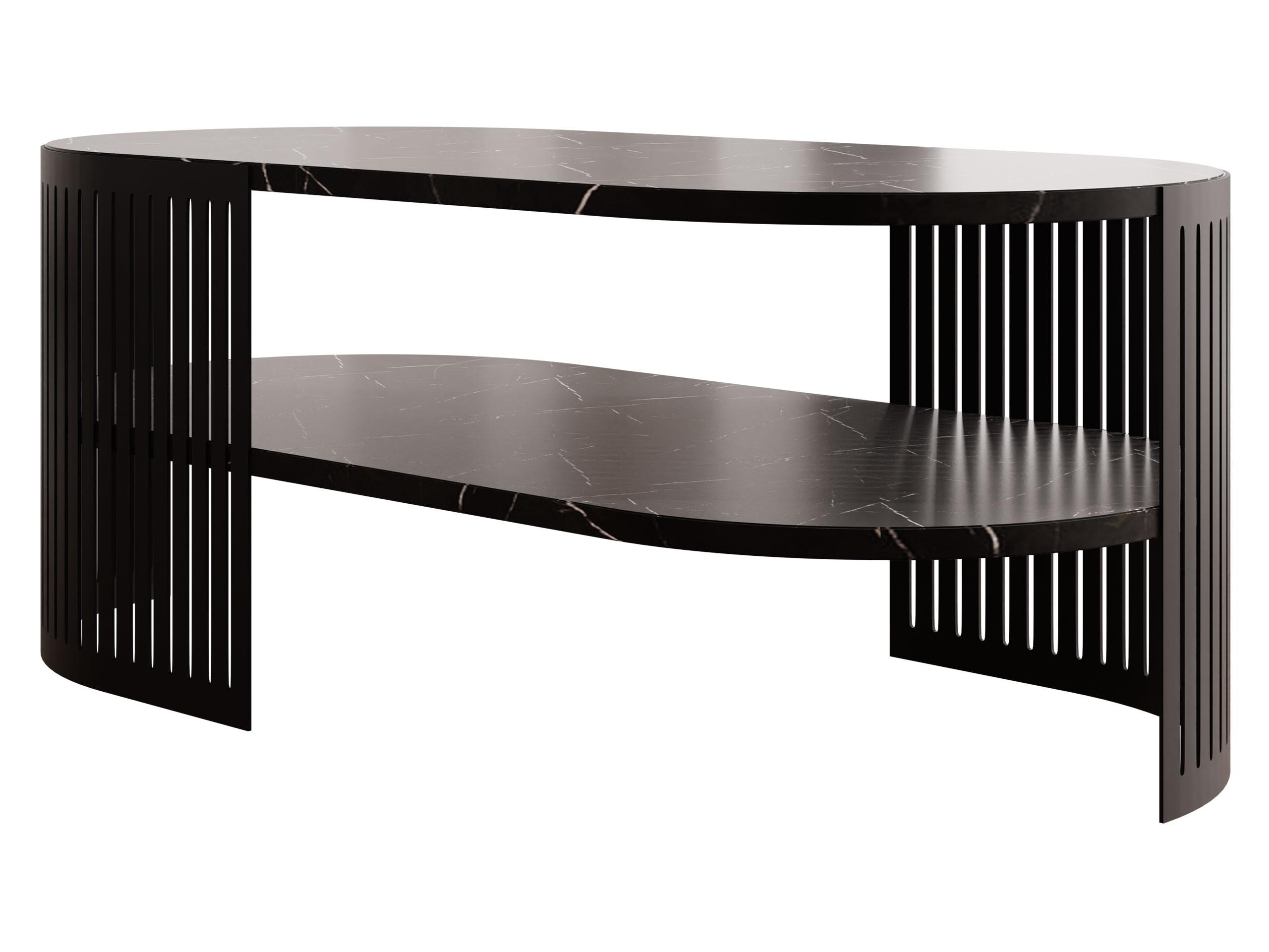 COUCHTISCH Fikoli Oval II - Multicolor/Schwarz, Holzwerkstoff/Metall (100/50/40cm) - MIRJAN24