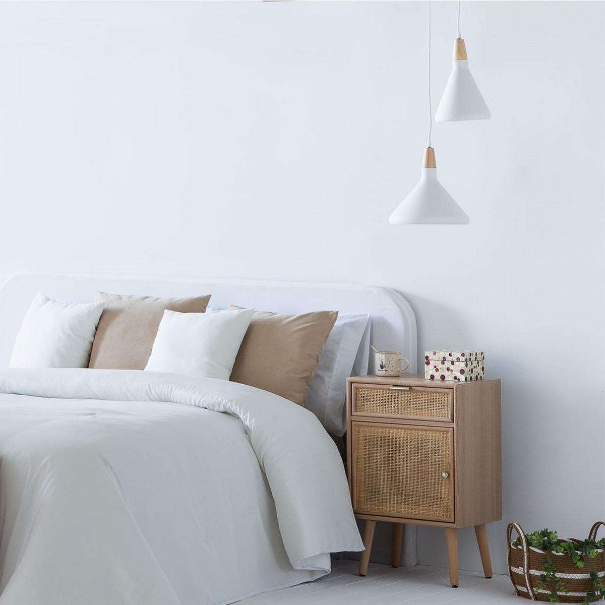 NACHTTISCH aus MDF und Gitter, braun, 42x37x71cm - Braun, Holzwerkstoff (42/71/36.5cm) - Wanderlust