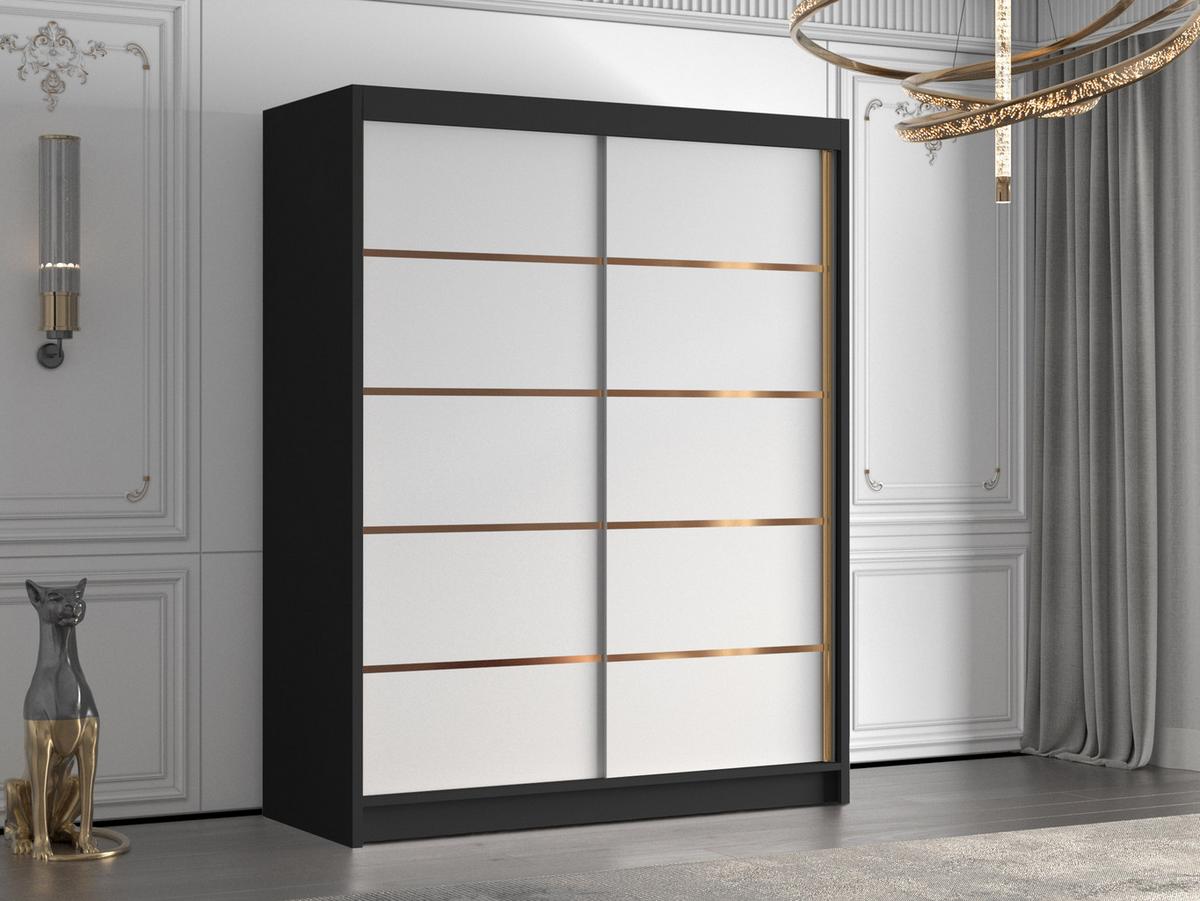 SCHIEBETÜRENSCHRANK Flavio IV - Goldfarben, Holzwerkstoff/Metall (150/200/58cm) - MIRJAN24