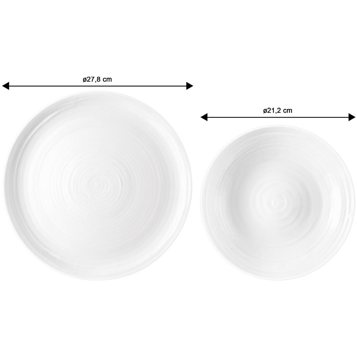 TAFELSERVICE Terra Uni weiß 12-tlg. - Weiß, Keramik (32.3/23.5/32.3cm) - Seltmann Weiden