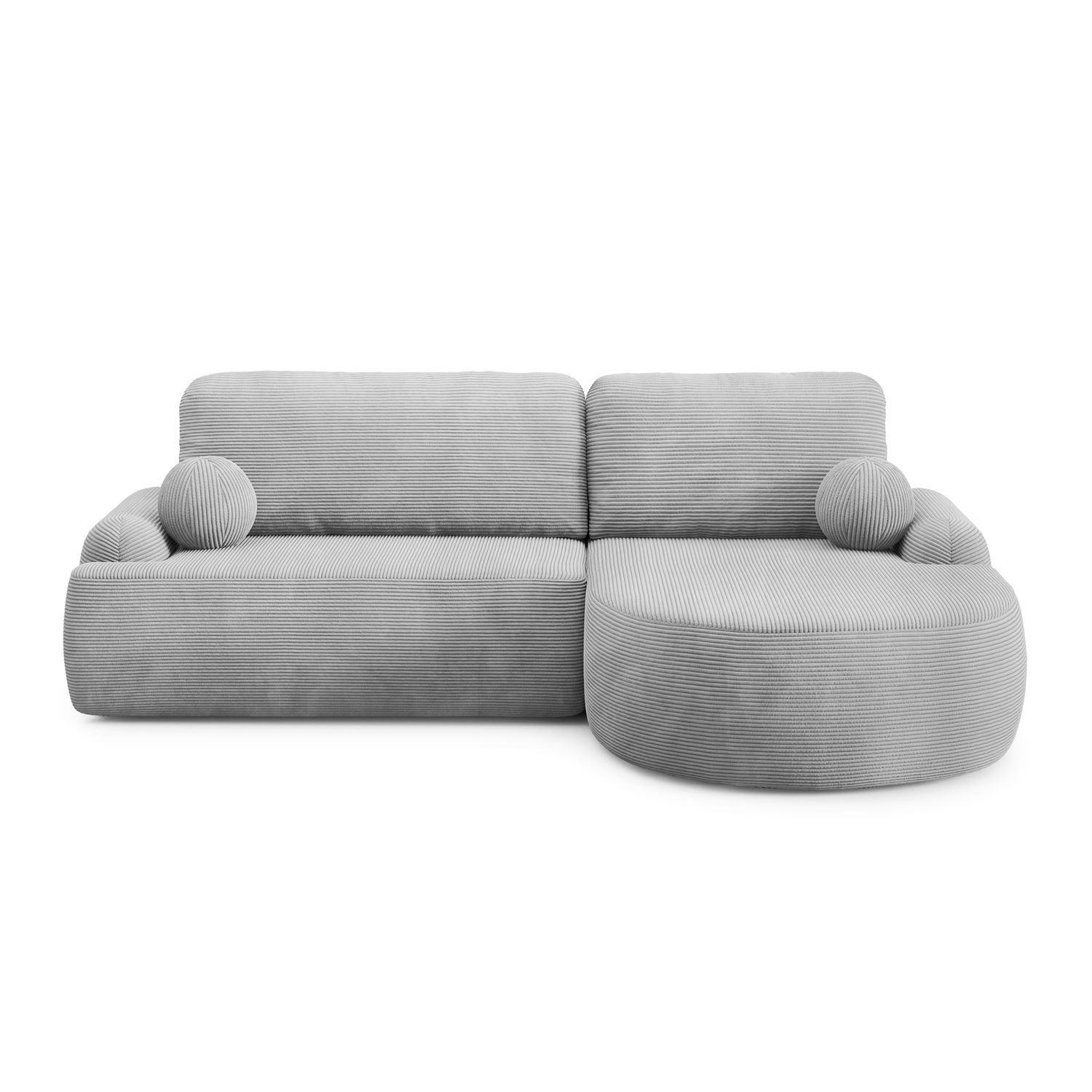 ECKSOFA CLEO II mit Schlaffunktion Version Rechte Poso 110 - Hellgrau, Kunststoff (264/172cm) - Lookway