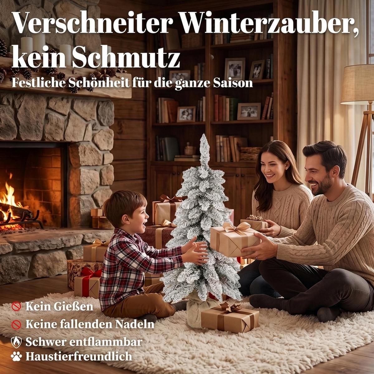 KÜNSTLICHER-WEIHNACHTSBAUM PVC Weiß - Weiß, Kunststoff (90cm) - HOMCOM