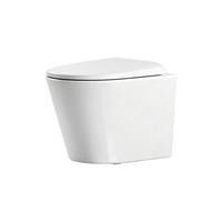 WAND-WC Set 49 x 36,5 cm inkl. WC-Sitz mit Absenkautomatik weiß glänzend - Weiß, Keramik (36.5/36/49cm) - EMKE