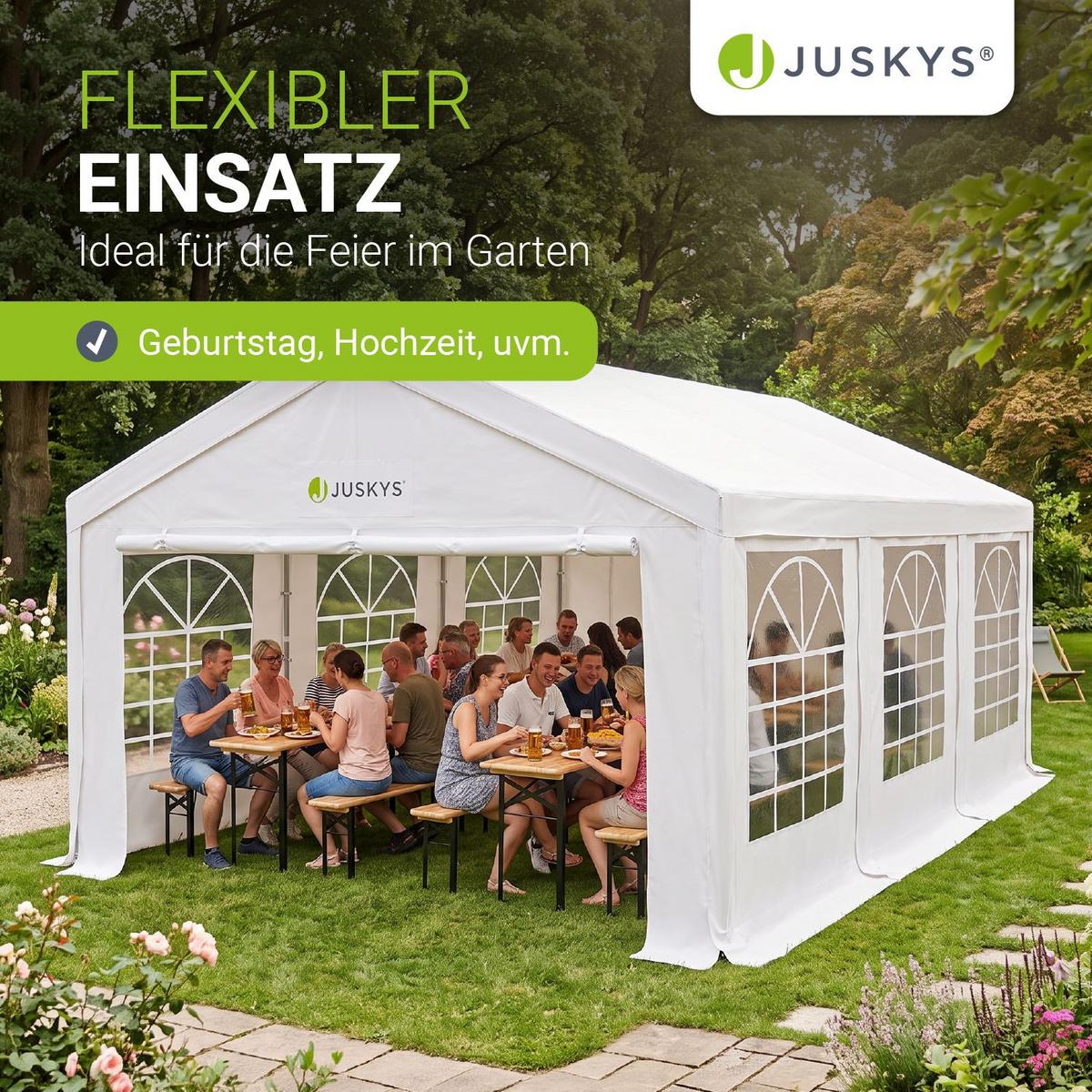 FESTZELT Partyzelt Gala weiß 4x6 m - Weiß, Kunststoff (400/300/600cm) - Juskys