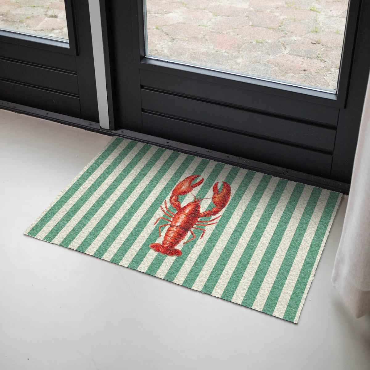 FUSSMATTE Krebs - Streifen - Realistisch - Sommerlich Schmutzmatte 90x60 cm - Multicolor, Kunststoff (90/0.4cm) - MuchoWow