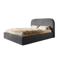 BETT 180x200 - Polsterbett mit Bettkasten und Metallrahmen - Modern Betten - Weicher Jasminstoff - Kollektion Verona - Dunkelgrau - Dunkelgrau, Holz/Textil (180/200cm) - Alpi-Möbel