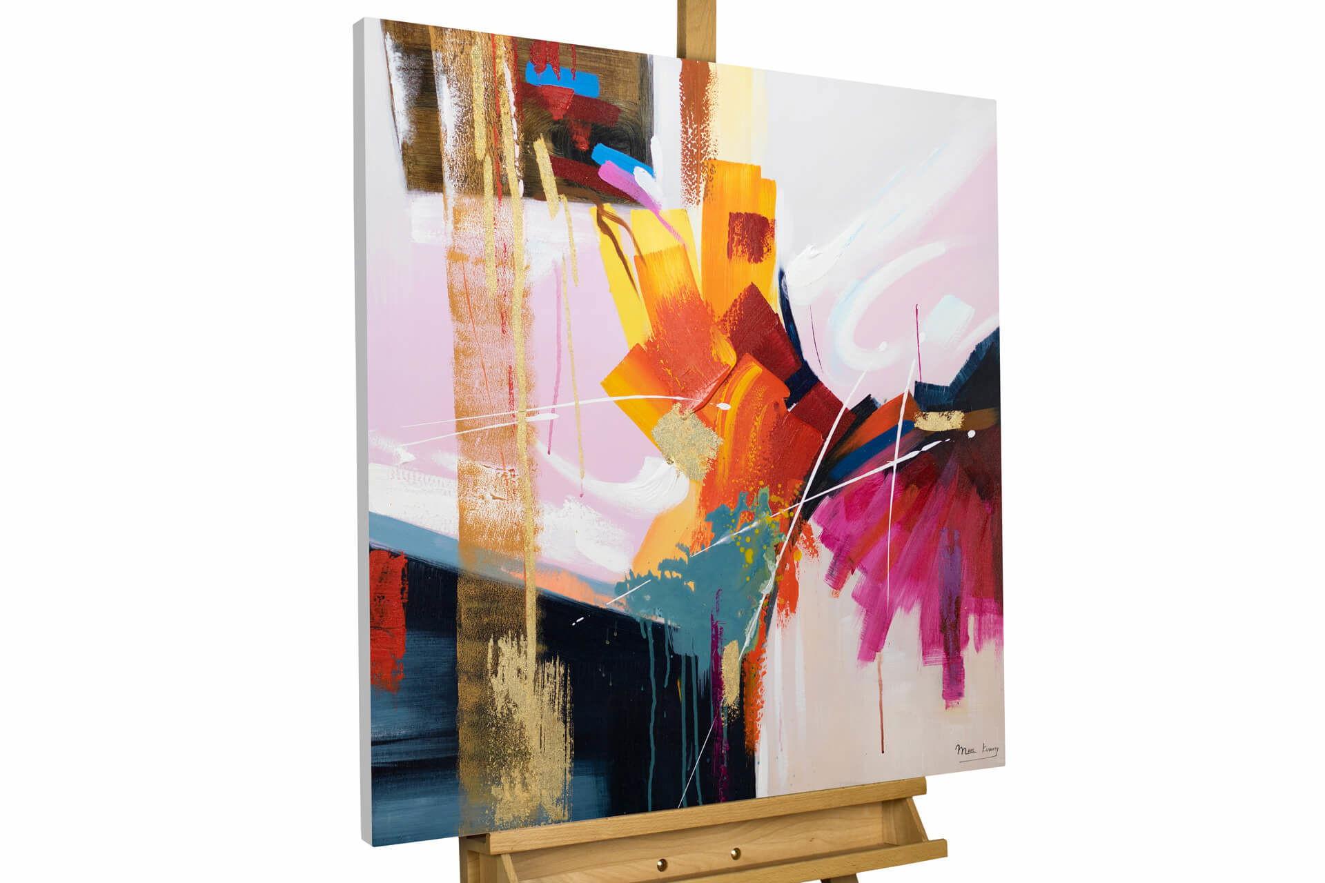 ÖLGEMÄLDE 80/80 cm - Blau/Beige, Holz/Textil (80/80cm) - KUNSTLOFT
