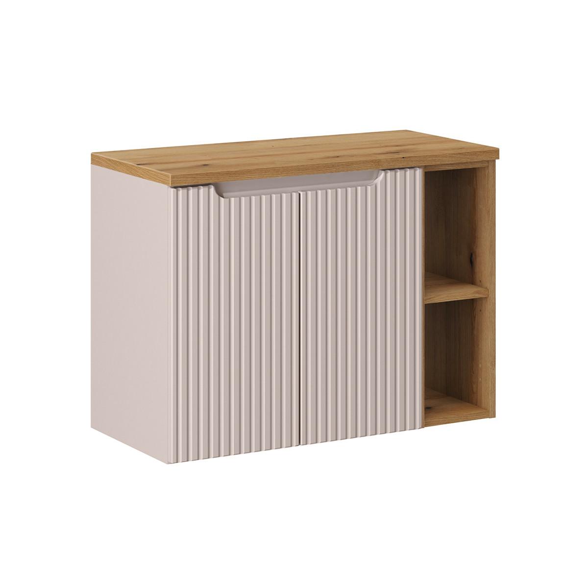 WASCHTISCHUNTERSCHRANK 80.4cm Riva Kaschmir und Holz - Beige, Holzwerkstoff (80.4/59.5/40cm) - Petits-meubles
