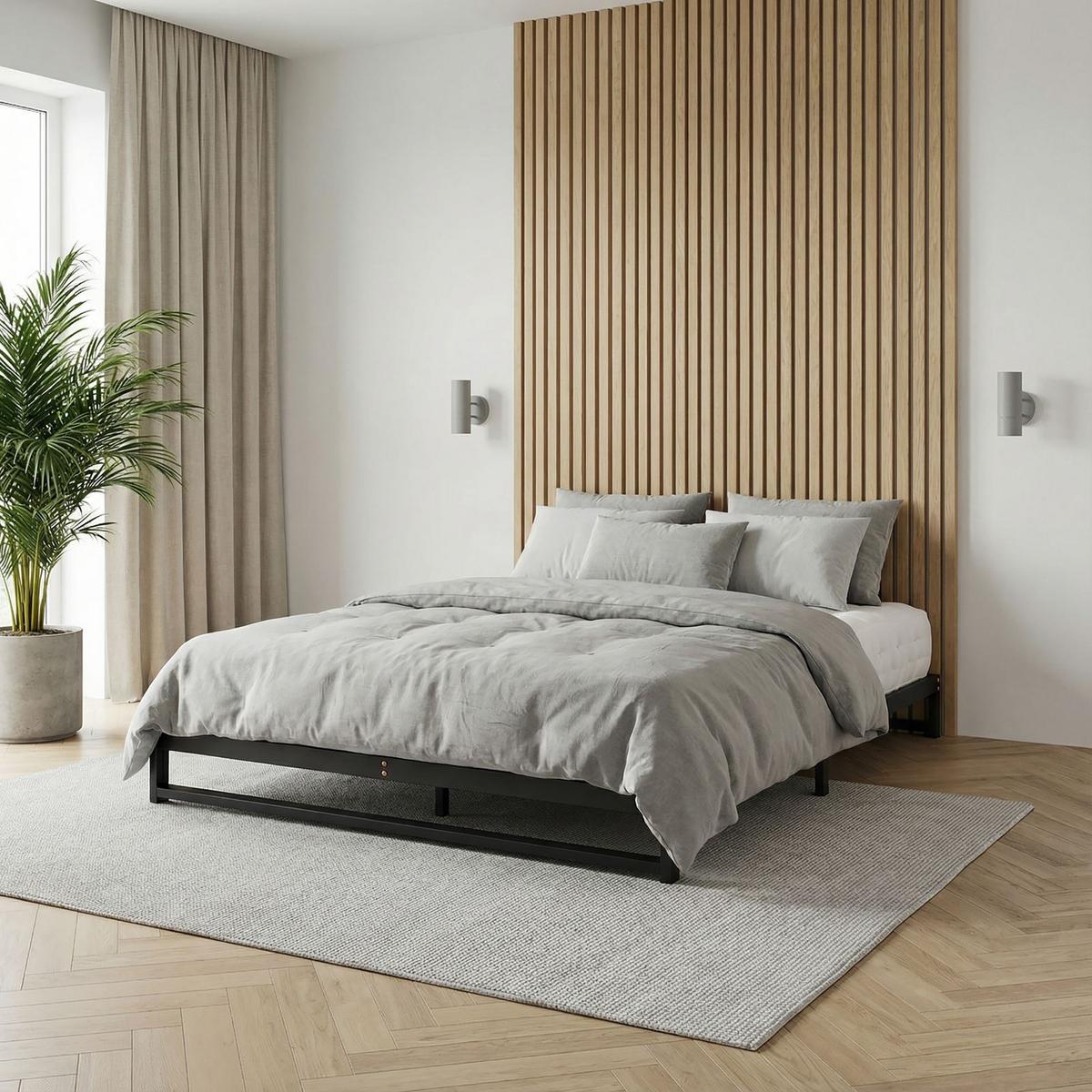 FUTONBETT MITI 140x190 cm schwarz - Schwarz, Metall (140/190cm) - IDIMEX