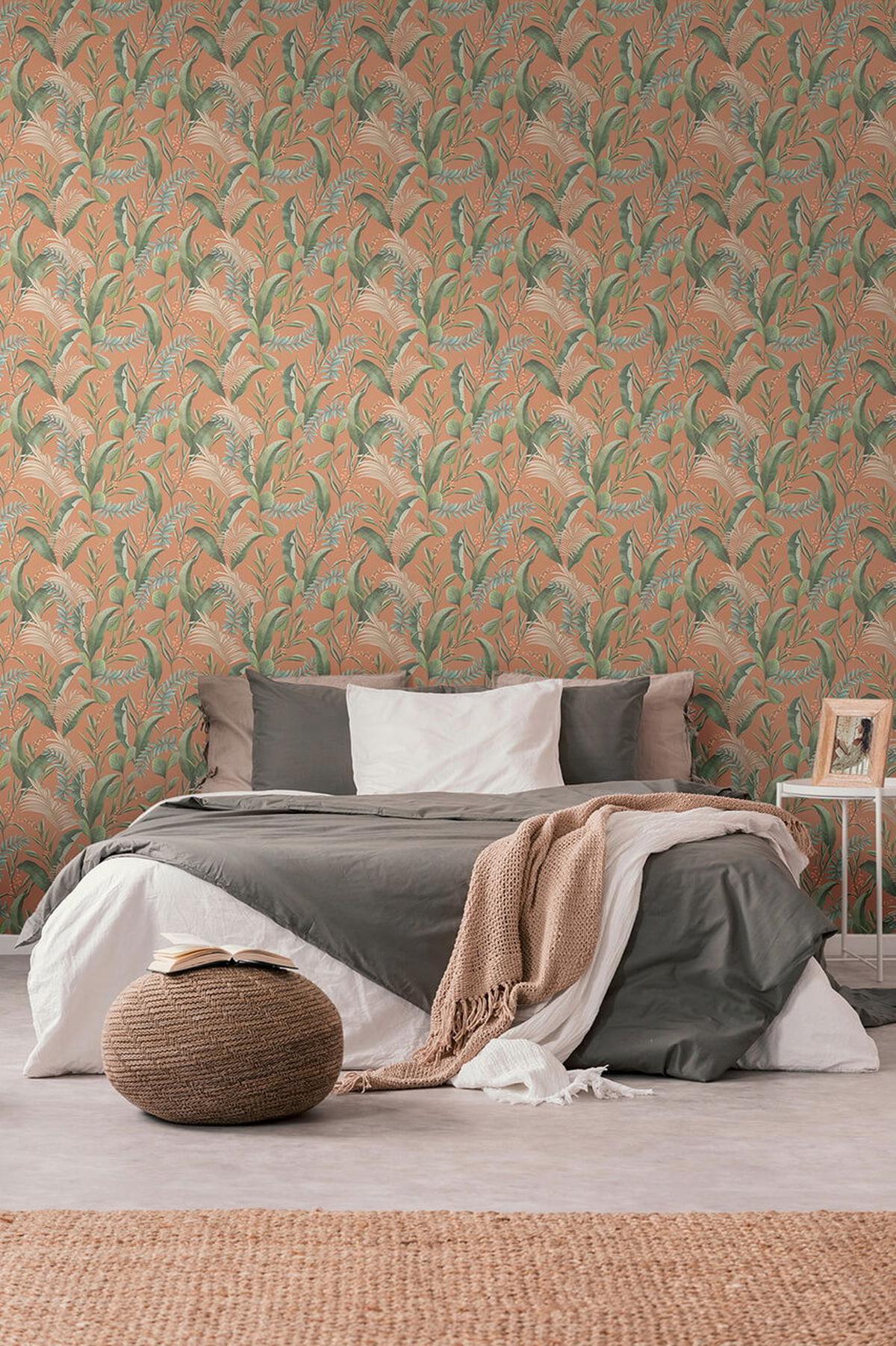 VLIESTAPETE Bunt 53/1005 cm - Kupferfarben, Textil (53/1cm) - KUNSTLOFT
