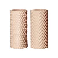 VASEN Raute & Zick Zack Creme 25 cm 2er Set - Creme, Keramik (25cm) - Ritzenhoff Breker