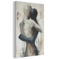 AKUSTIKBILD Abstrakt - Liebe - Schwarz und weiß - Modern Wanddeko 60x90 cm - Schwarz, Kunststoff (60/90/0.9cm) - MuchoWow
