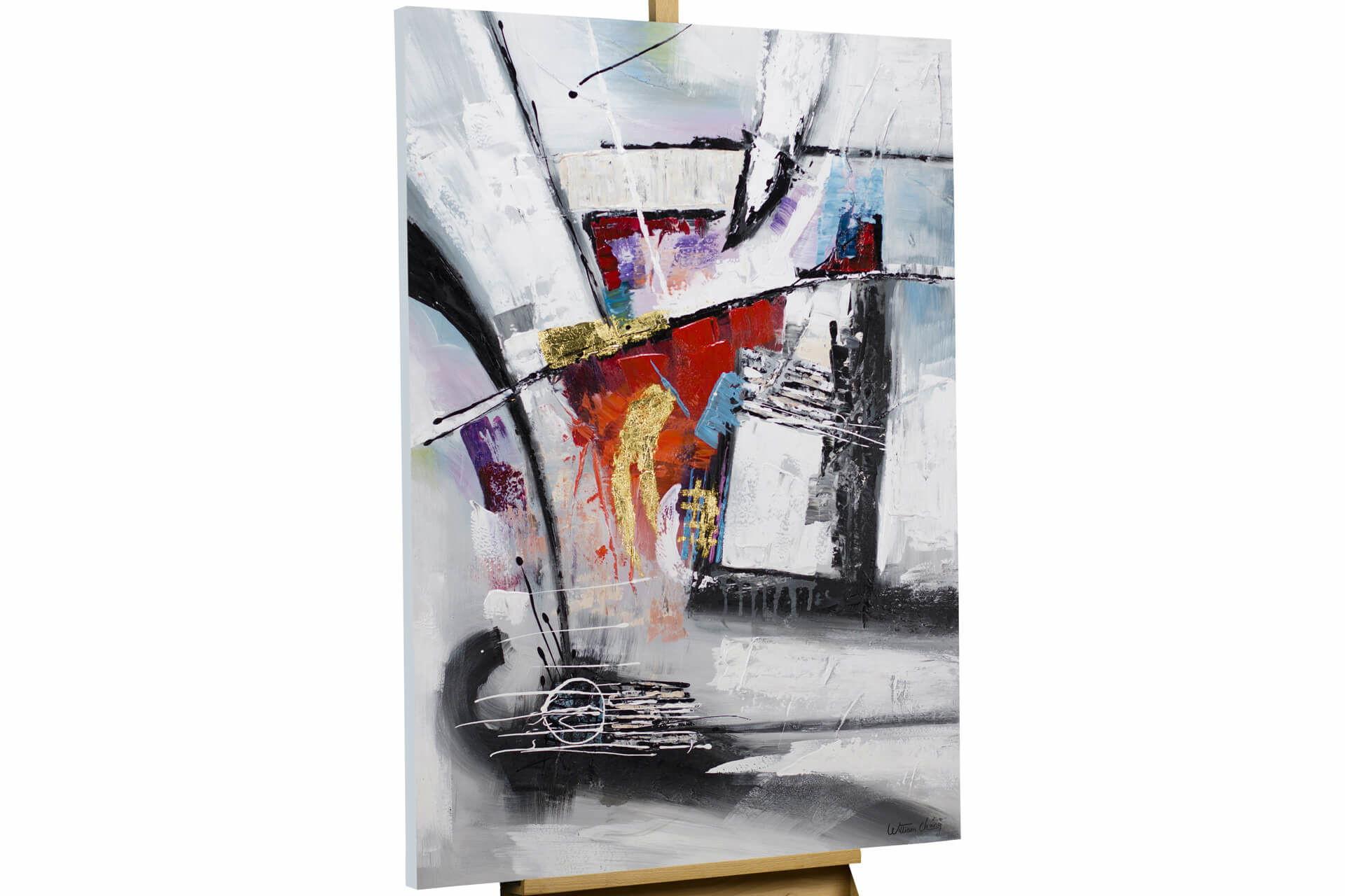 ACRYLBILD HANDGEMALT 80/120 cm - Multicolor/Grau, Holz/Textil (80/120cm) - KUNSTLOFT