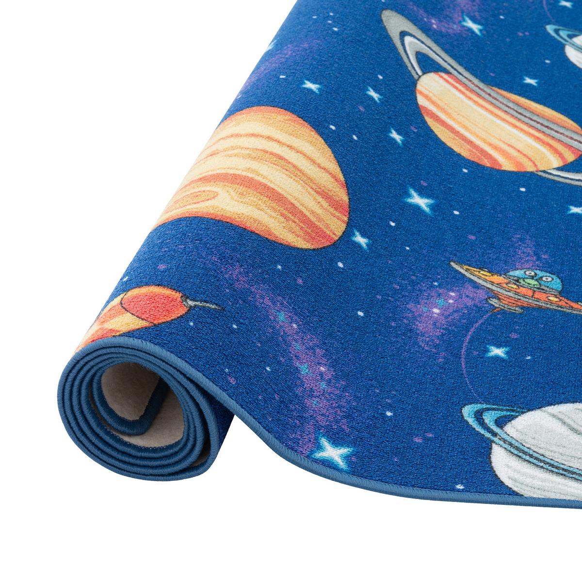 KINDER SPIEL TEPPICH WELTALL - Blau, Textil (80/160cm) - Snapstyle