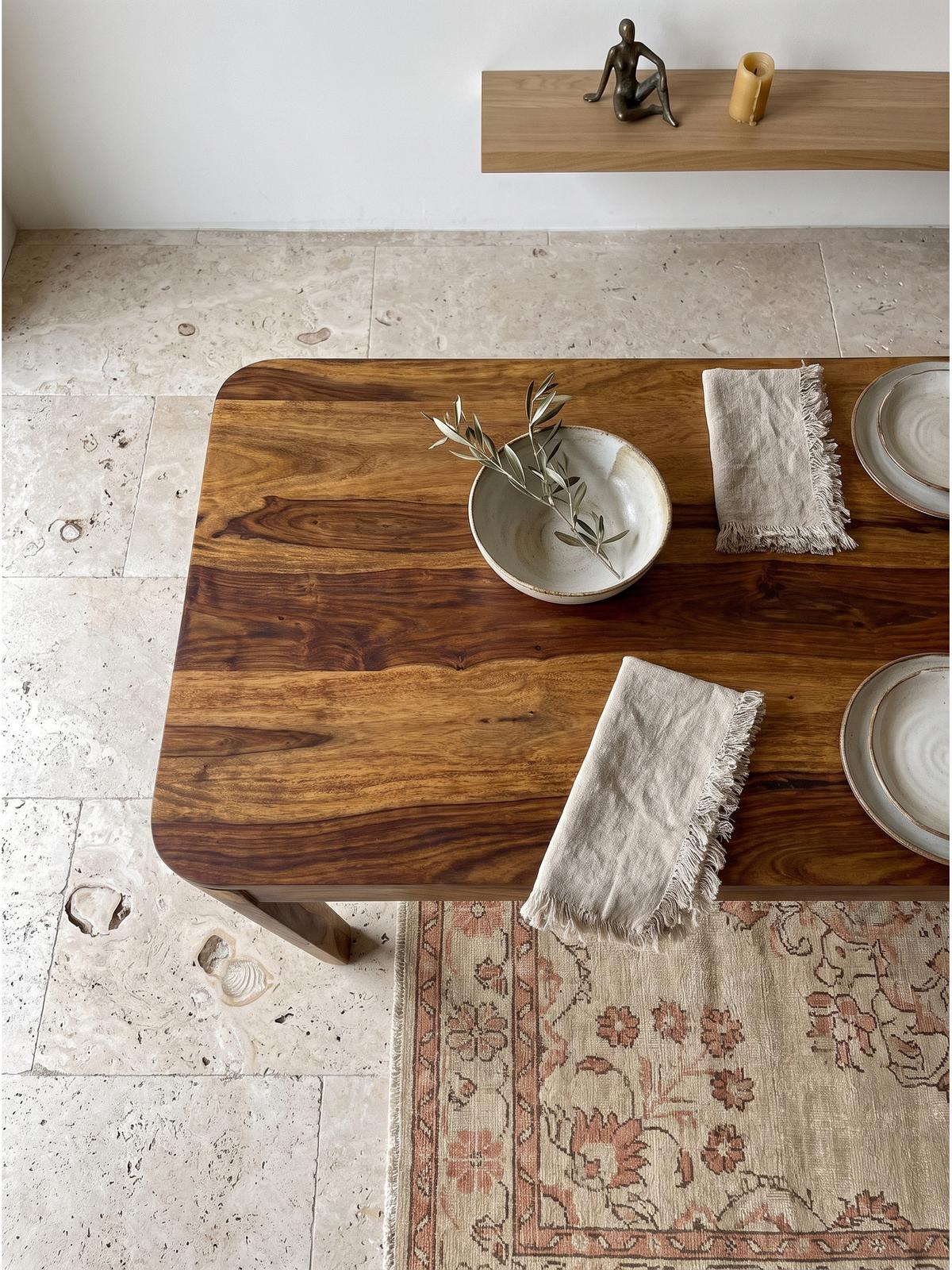 ESSTISCH CHARENTE, Dunkles Massivholz, handgefertigt, 120 x 60 x 76 cm - Braun, Holz (60/120/76cm) - KADIMA DESIGN