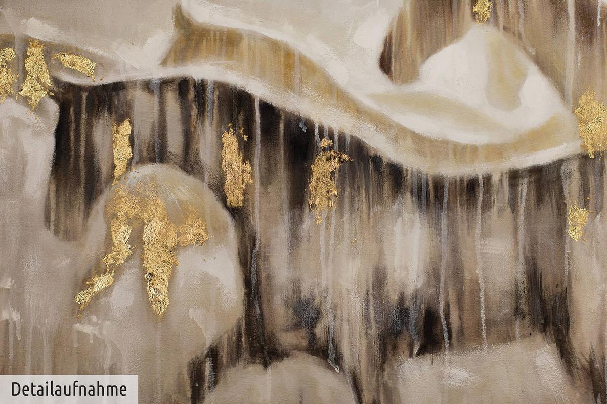 ACRYLBILD HANDGEMALT 120/60 cm - Beige/Braun, Holz/Textil (120/60cm) - KUNSTLOFT