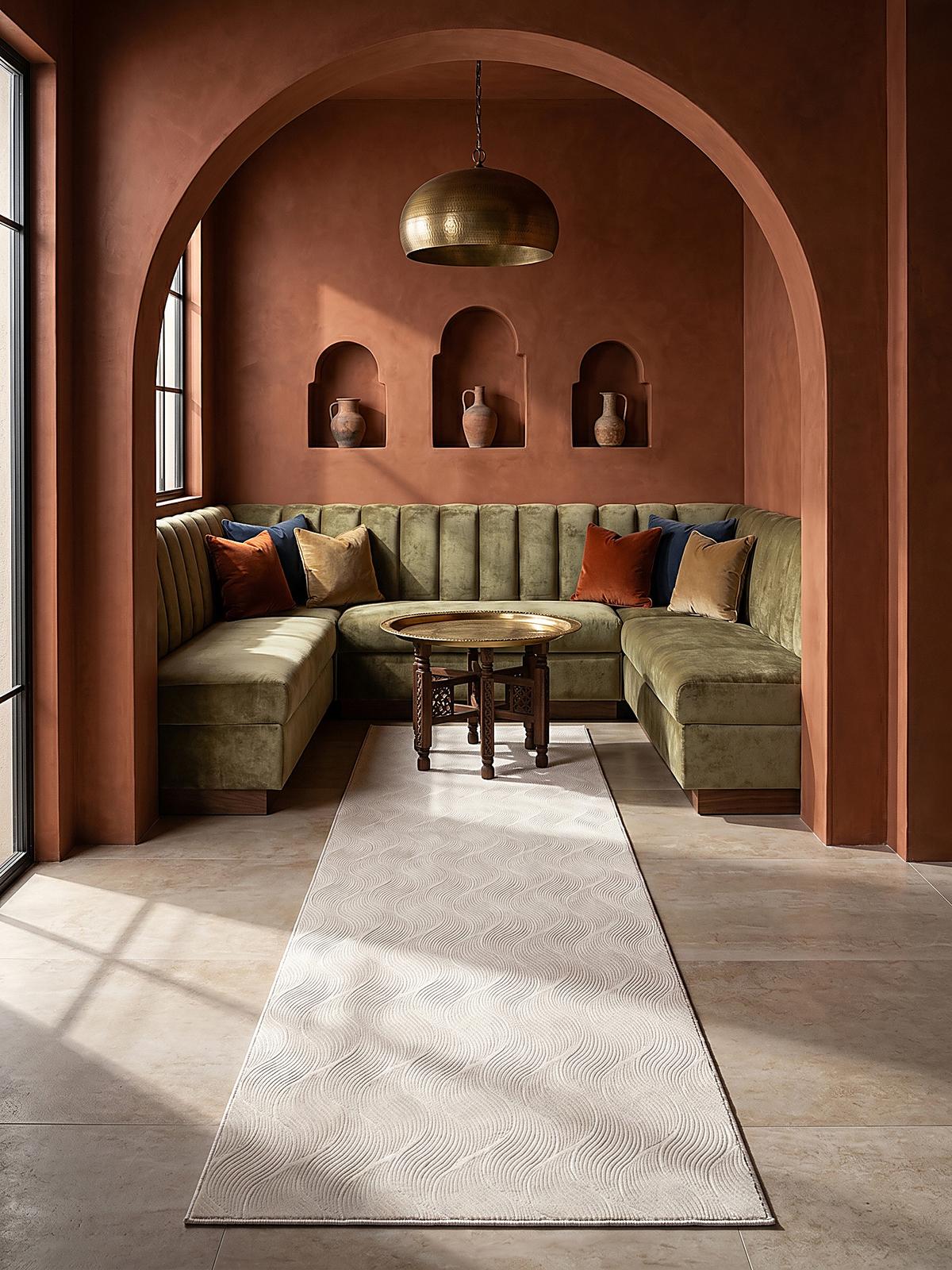 TEPPICHLÄUFER Antirutsch Geometrisch DALAR Polypropylen Creme 80 x 150 cm - Beige, Textil (80/150cm) - KADIMA DESIGN