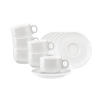 ESPRESSOTASSEN MIT UNTERTASSEN Sento Home Aura white 80 ml 6er Set - Weiß, Keramik (0.08L) - Seltmann Weiden