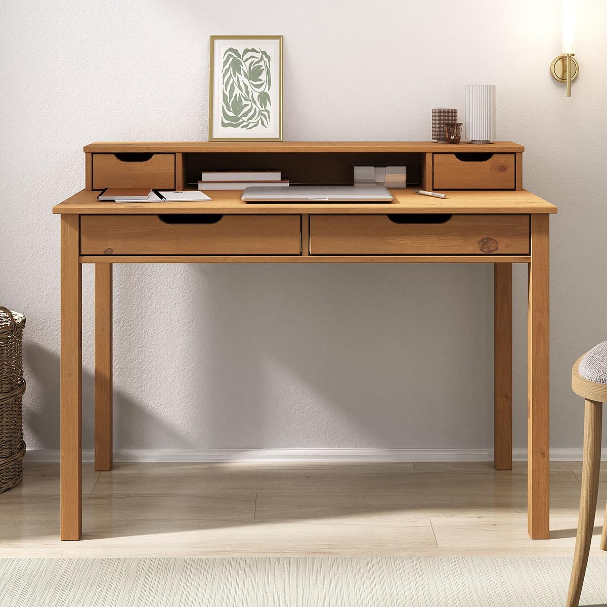 SCHREIBTISCH RAUL Eiche - Eichefarben, Holz (54/114/87cm) - IDIMEX