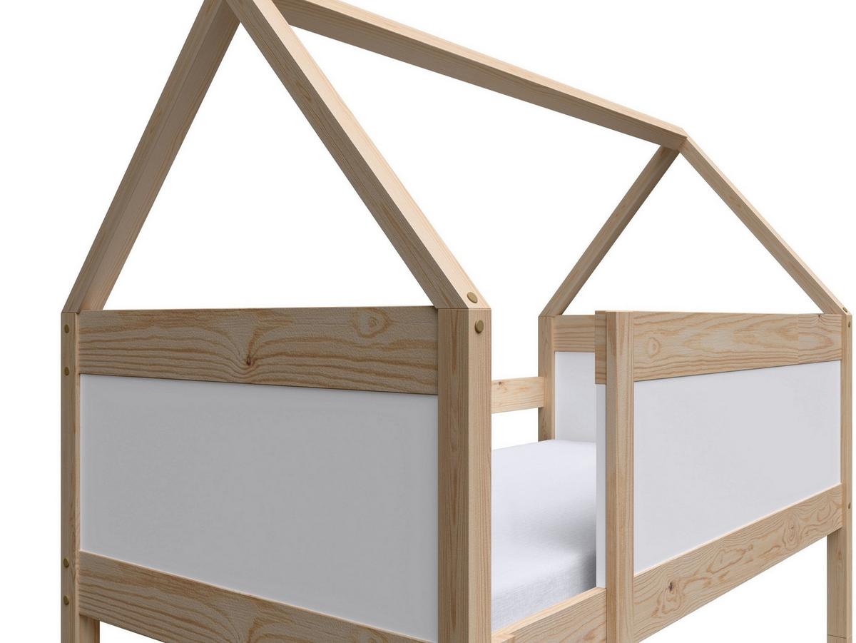 ETAGENBETT TAMI mit Bettkasten 80x180 cm Kieferfarben - Weiß/Kieferfarben, Holz (80/180cm) - MASSENO