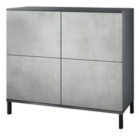 KOMMODE Rova Beton Oxid Optik - Hellgrau, Holzwerkstoff (92.5/83.5/35cm) - Vladon