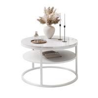 COUCHTISCH CIRI SLIM mit Regal Hochglanz - Weiß, Holzwerkstoff (60/60/42cm) - Lookway