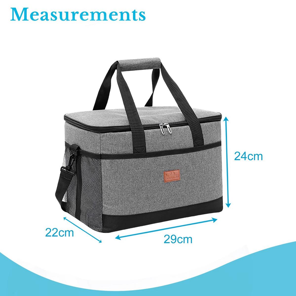 KÜHLTASCHE Thermotasche - Grau, Textil (22/24/29cm) - Intirilife