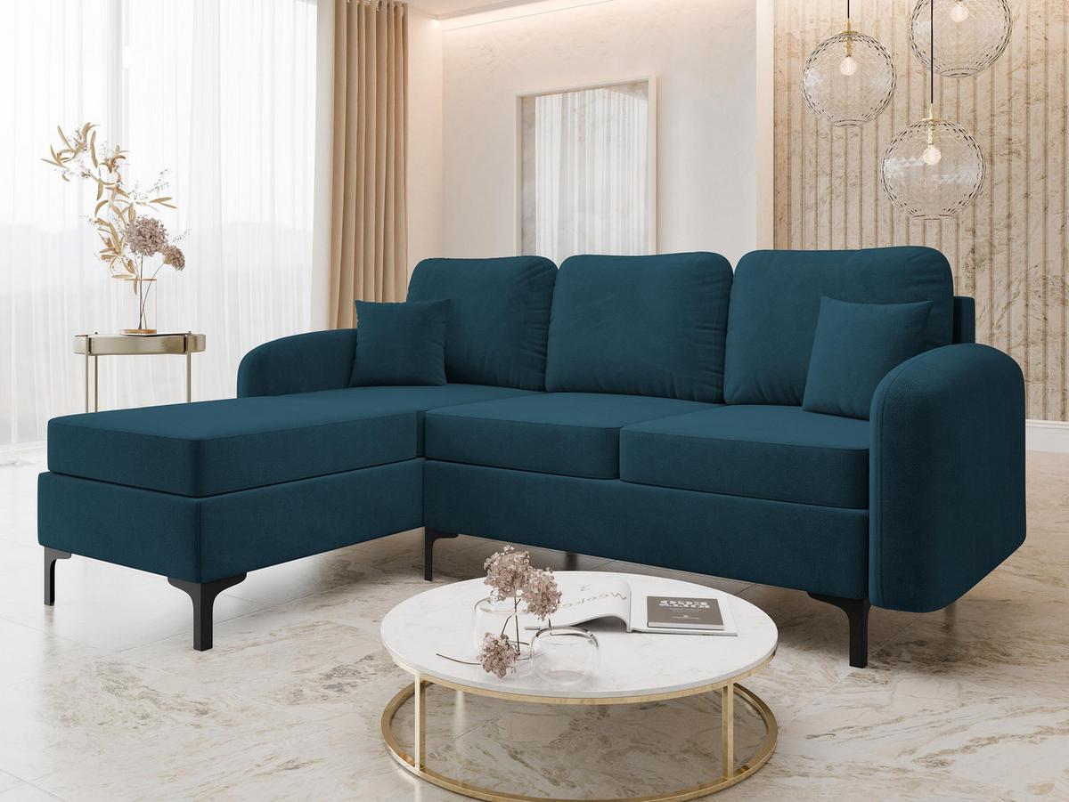 ECKSOFA Venice, Seite: Links - Schwarz/Grün, Holz/Textil (225/172cm) - MIRJAN24