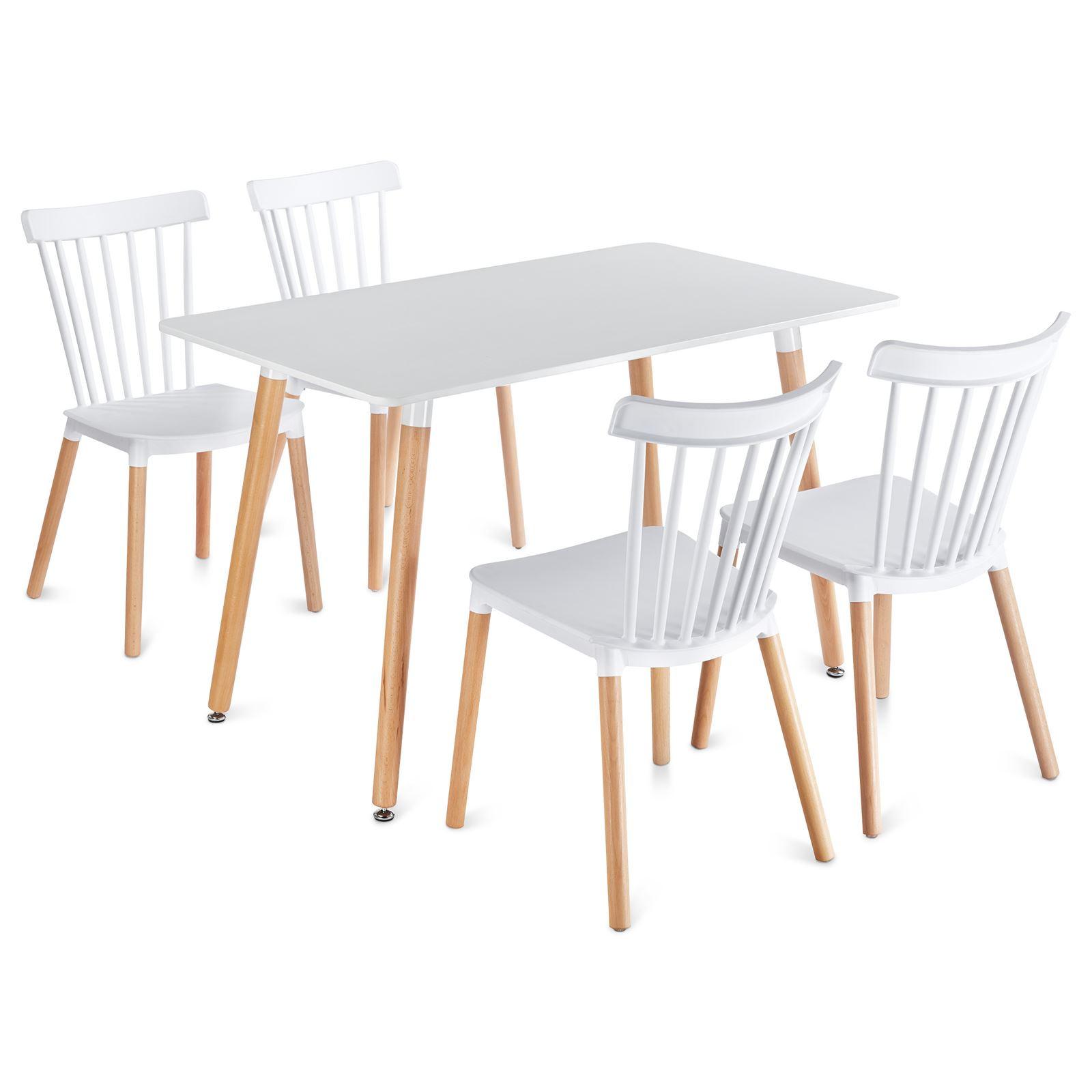 ESSGRUPPE SHANNON RAVI 5er Set weiß - Weiß, Holz/Holzwerkstoff - IDIMEX