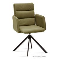 ARMLEHNSTUHL drehbar (8er-Set) Delila 52x92x60 Schwarz/Olivgrün - Schwarz/Olivgrün, Kunststoff (60/92/52cm) - 58aufmkessel