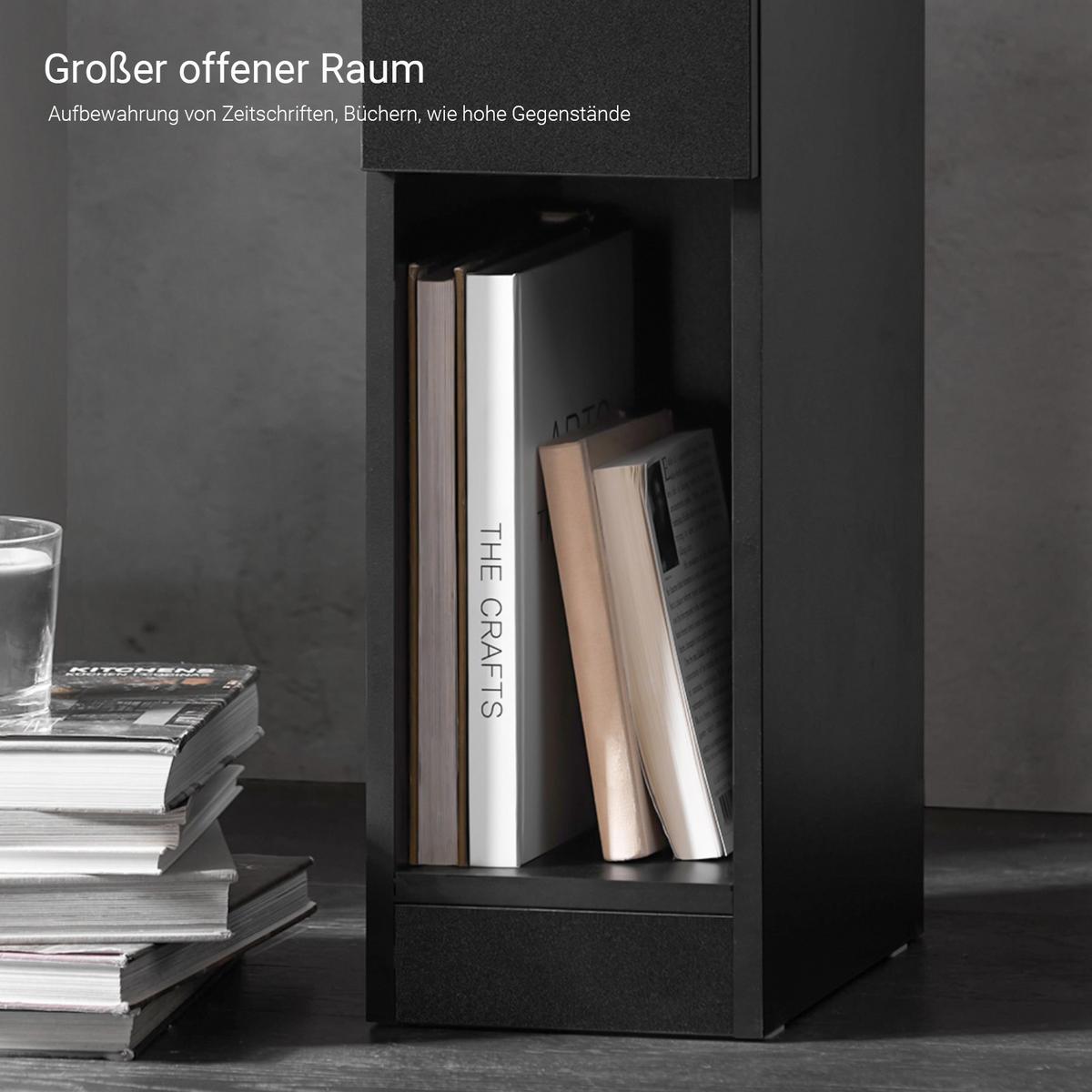 NACHTTISCH 2er Set, Schwarz, 20x60x35cm - Schwarz, Holzwerkstoff (20/60/35cm) - SoBuy